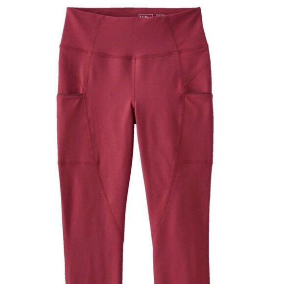 L.L. Bean Pants - L.L. Bean Everyday Performance High-Rise 7/8 Tights Red Wine Size L Petite